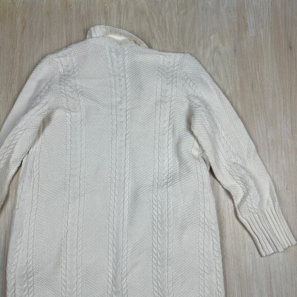 NWT Talbots Cable Knit Open Front Chunky Longline Cottagecore Coatigan Small - Picture 12 of 13